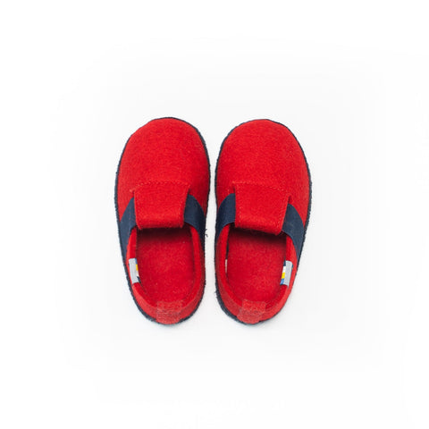 Kids Loafer With Rubber Red